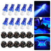 10PCS Blue T10 194 LED Bulbs for Instrument Gauge Cluster Dash Light With Sockets - KinglyDay